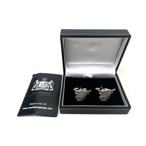 A.E. Williams Men's Pewter CuffLinks w/‎ Box Made In England